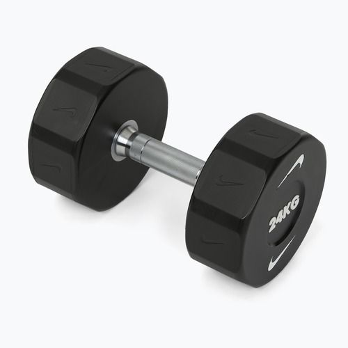 Chrome dumbbell Nike Strength Pro Urethane Dumbbell 24 kg black/white