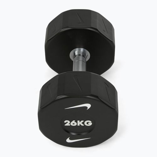 Chrome dumbbell Nike Strength Pro Urethane Dumbbell 26 kg black/white