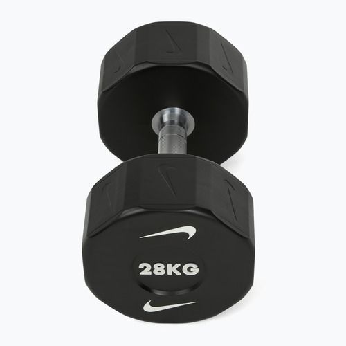 Chrome dumbbell Nike Strength Pro Urethane Dumbbell 28 kg black/white