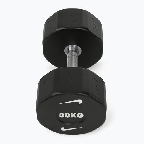 Chrome dumbbell Nike Strength Pro Urethane Dumbbell 30 kg black/white