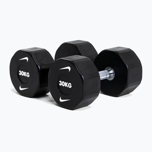 Chrome dumbbell Nike Strength Pro Urethane Dumbbell 30 kg black/white