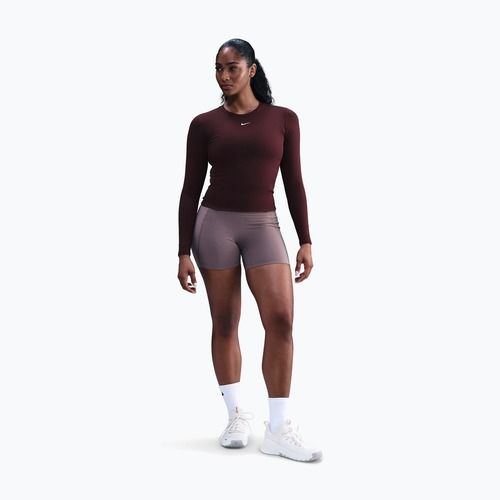 Women's longsleeve Nike One Fitted Dri-Fit burgundy crush/white