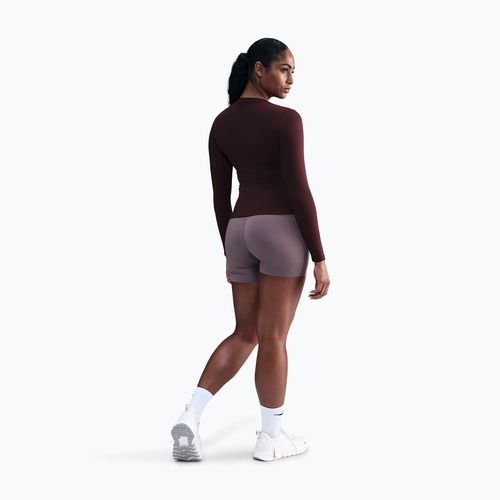 Women's longsleeve Nike One Fitted Dri-Fit burgundy crush/white