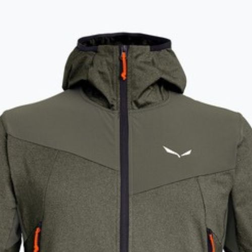 Men's trekking sweatshirt Salewa Agner Hybrid PL/DST FZ Hoody faded green melange/0910