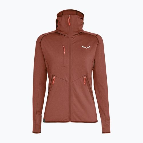 Women's trekking sweatshirt Salewa Agner Hybrid PL/DST FZ Hoody etruscan red melange