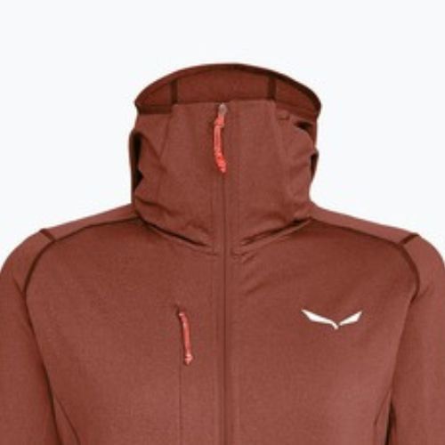Women's trekking sweatshirt Salewa Agner Hybrid PL/DST FZ Hoody etruscan red melange