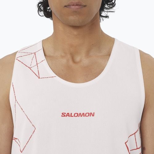 Men's running top Salomon S/Lab Speed Tee lilac ash/fiery red