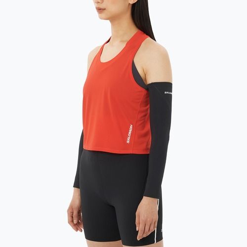 Women's running top Salomon Sense Aero Short Tank fiery red