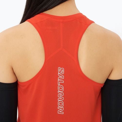 Women's running top Salomon Sense Aero Short Tank fiery red
