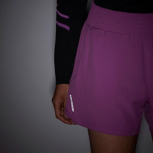 Women's running shorts Salomon Shakeout Core 2IN1 4" iris orchid