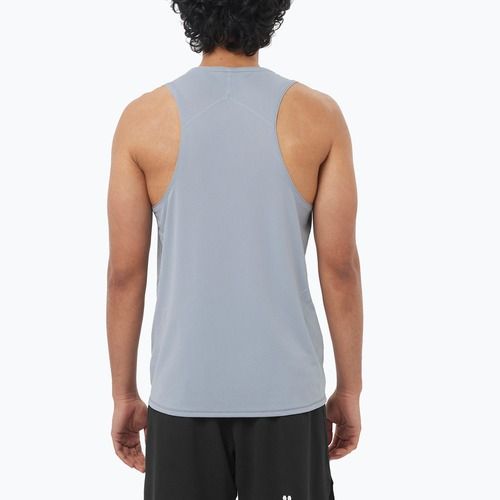 Men's running top Salomon Sense Aero Singlet GFX trade winds