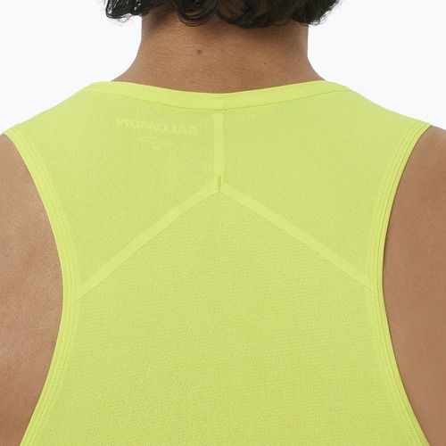 Men's running top Salomon Sense Aero Singlet GFX acid lime