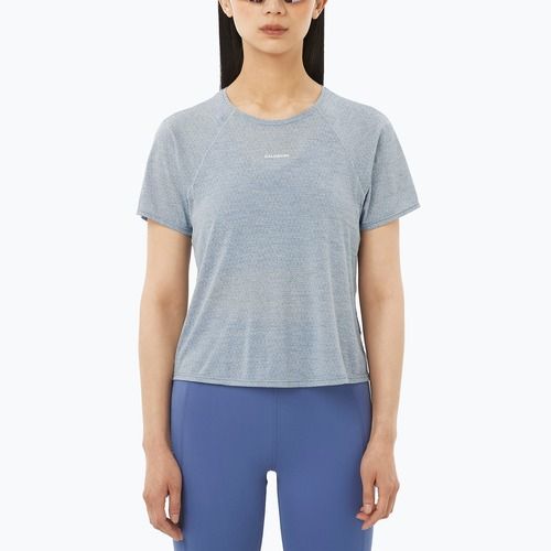 Women's running top Salomon Shakeout Air Cropp trade winds
