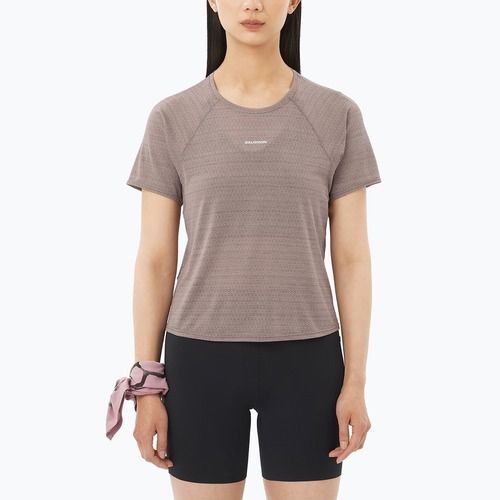 Women's running top Salomon Shakeout Air Cropp iron