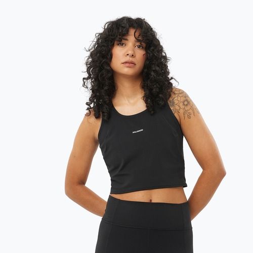 Women's running top Salomon SHAKEout Bliss Tanklette deep black