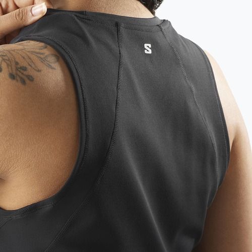 Women's running top Salomon SHAKEout Bliss Tanklette deep black