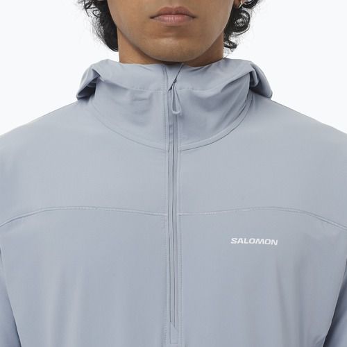 Men's running jacket Salomon Sense Aero Hybrid Half Zip Hooded trade winds