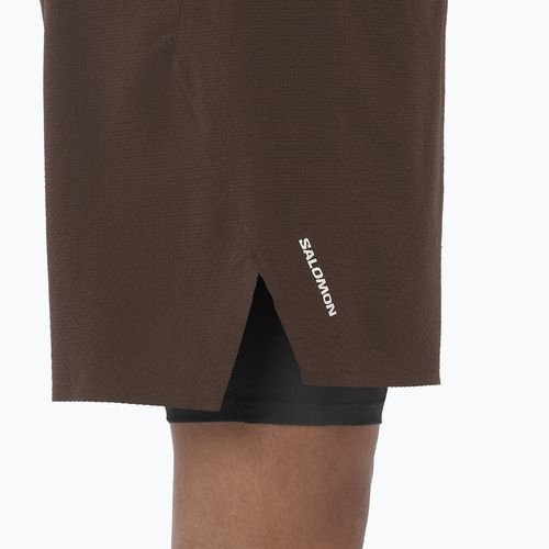 Men's running shorts Salomon Sense Aero 2IN1 5" coffee bean