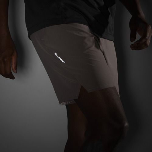 Men's running shorts Salomon Shakeout Core 2IN1 7" No Liner iron
