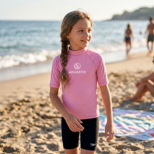 Children's T-shirt AQUASTIC Rimos UV 50+ UPF pink
