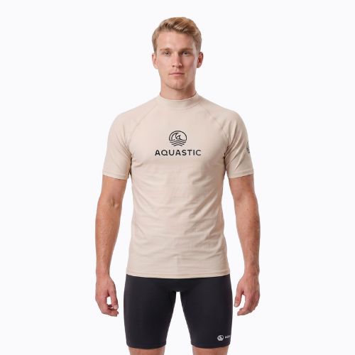 Men's T-shirt AQUASTIC Rimos UV 50+ UPF beige