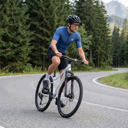Men's cycling jersey ATTABO TEVRA short zip navy blue