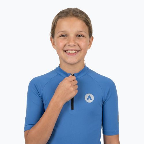 Children's cycling jersey ATTABO TEVRA JR short zip blue