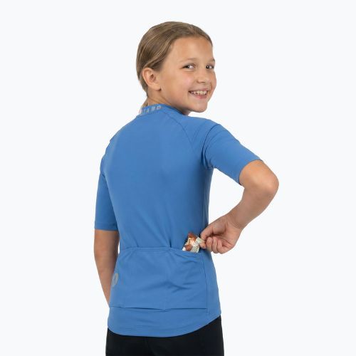 Children's cycling jersey ATTABO TEVRA JR short zip blue