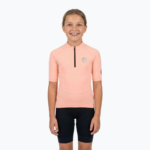 Children's cycling jersey ATTABO TEVRA JR short zip pink