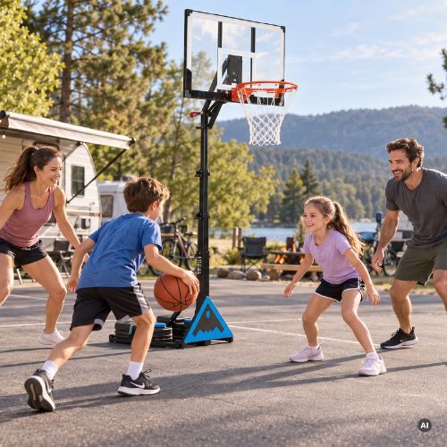 Basketball hoop Oneteam BH07 foldable black