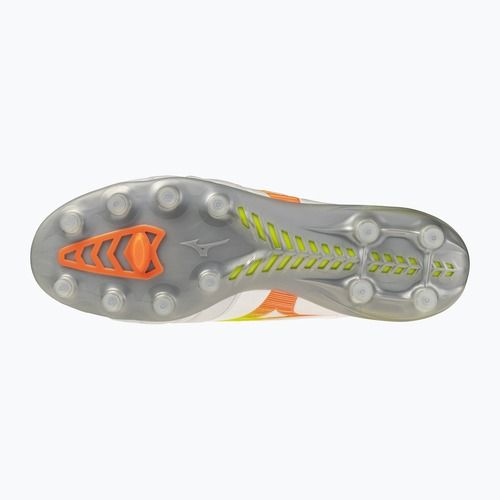 Football boots Mizuno Monarcida Neo III Elite FG white/evening primrose/lava orange