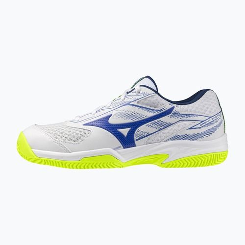 Men's tennis shoes Mizuno Break Shot 5 CC white/dazzling blue/ lightning