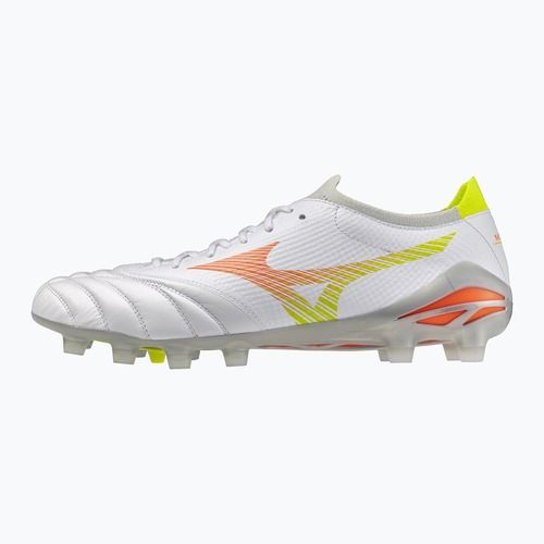 Football boots Mizuno Morelia Neo V β Pro FG white/lava orange/evening primrose