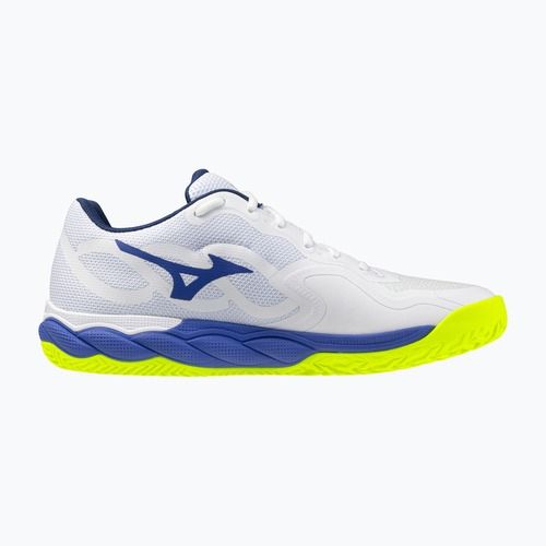 Men's tennis shoes Mizuno Wave Enforce Court CC white/dazzling blue/ lightning