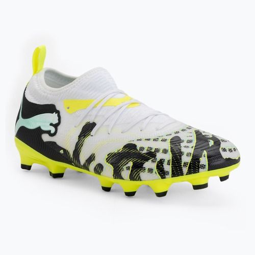 Children's football boots PUMA Future 9 Match Creativity Fg/Ag Jr yellow alert/mint jelly/puma white/puma black