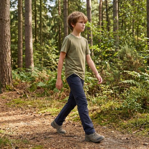 Children's trekking trousers KADVA BaseMove 2in1 detachable leg navy blue