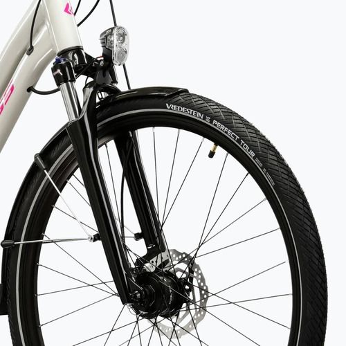 Women's trekking bike KROSS Trans 5.0 W grey/pink/shine
