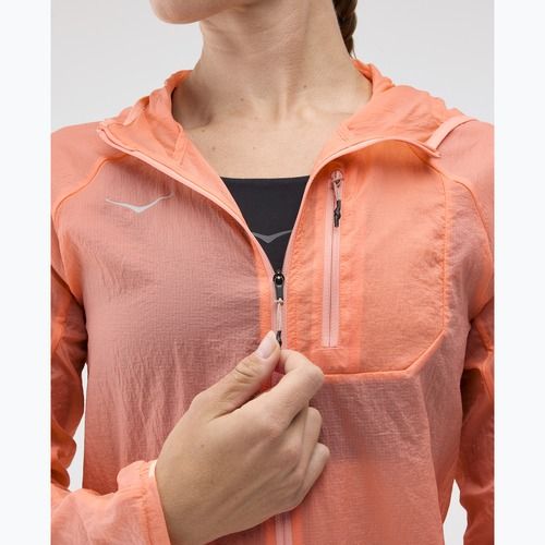 Women's running jacket HOKA Skyflow neon cantaloupe