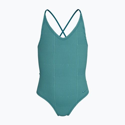 Children's one-piece swimsuit Nike Ocean Bound Ripple Texture Lace Up blached turquoise