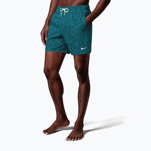 Men's swim shorts Nike Breaker Logofetti 5" Volley green abyss