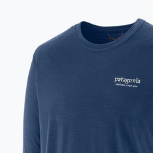Men's longsleeve Patagonia Cap Cool Merino Blend Graphic heritage header/clement blue