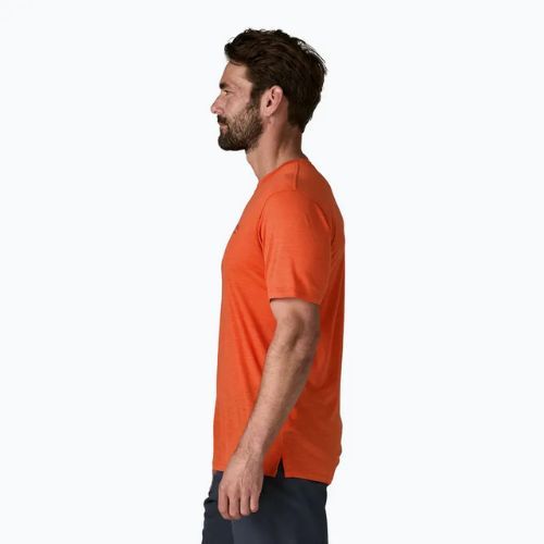 Men's T-shirt Patagonia Cap Cool Merino Blend Graphic Shirt heritage header/coal orange