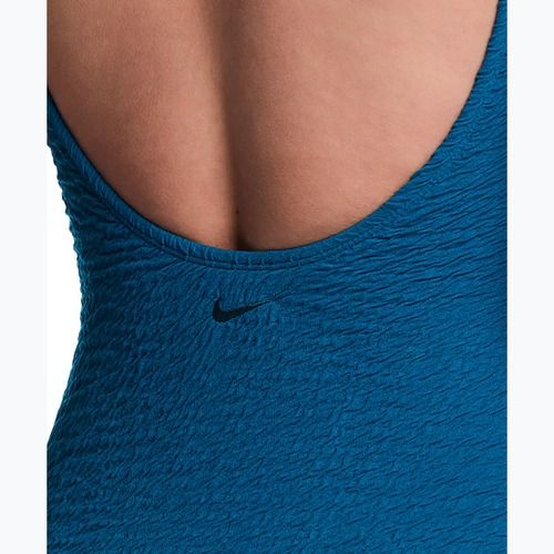Women's one-piece swimsuit Nike Shoreline Pucker Scoop Neck black