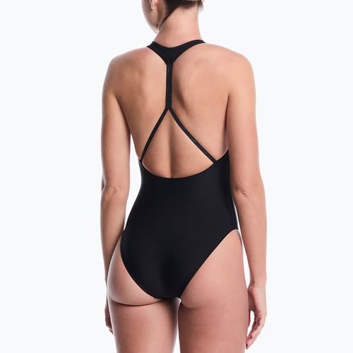 Women's one-piece swimsuit Nike Hydralock Luxe Sail Boat V-Neck black