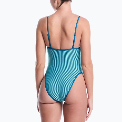 Women's one-piece swimsuit Nike Ocean Bound Ripple Texture Square Neck bleached turquoise
