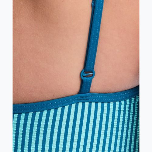 Women's one-piece swimsuit Nike Ocean Bound Ripple Texture Square Neck bleached turquoise