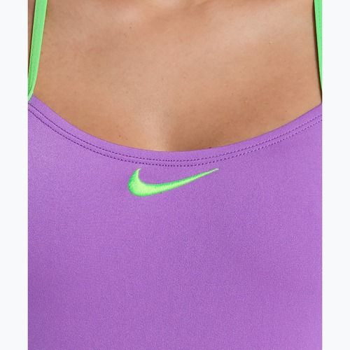 Women's one-piece swimsuit Nike Hydrastrong Logo Graphic T-Back bright violet