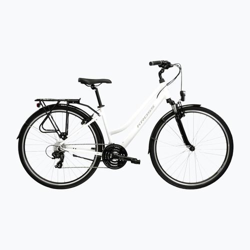 Women's trekking bike KROSS Trans 1.0 W white/grey/shine