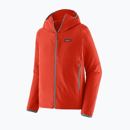 Men's softshell jacket Patagonia R1 TechFace Hoody hot ember