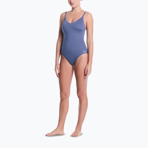 Women's one-piece swimsuit Nike Essential V-Neck slate
